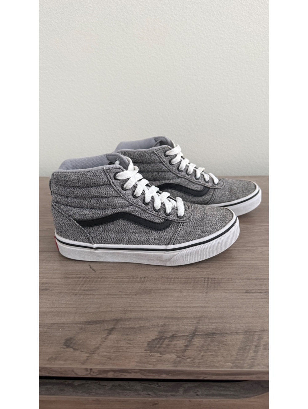 Vans Youth Size 2.0 High Top Sneakers in Grey Canvas